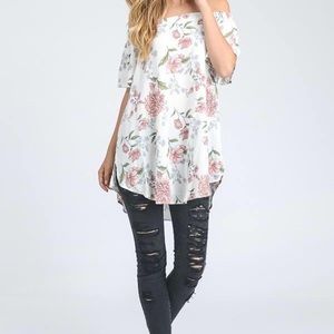 💛Floral Off The Shoulder Tunic